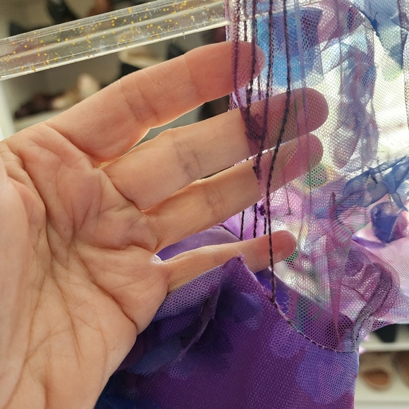 Marchesa Notte Off-the-Shoulder Blouson-Sleeve Tulle Dress w/ 3D Flowers… - Picture 9 of 13